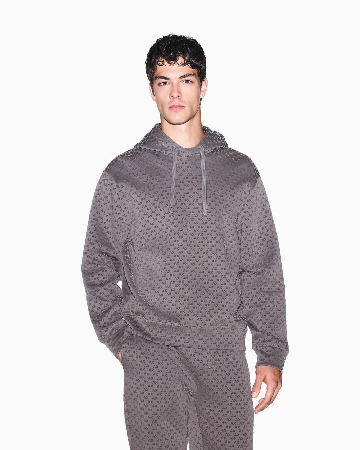 Sweatshirt with regular fit in bonded stretch cotton