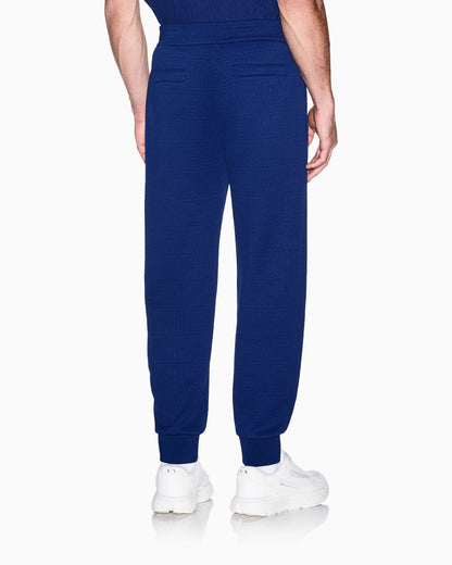 regular fit trousers in stretch jacquard jersey