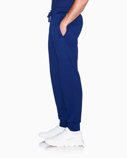 regular fit trousers in stretch jacquard jersey