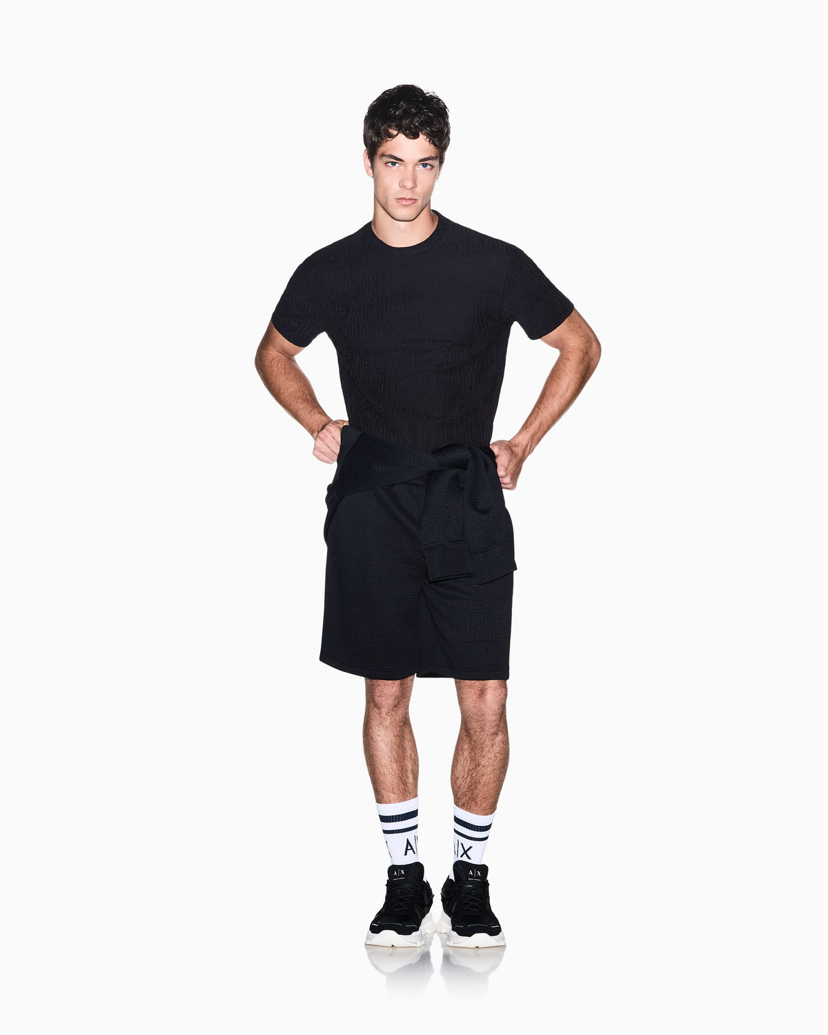 regular fit shorts in stretch jacquard jersey