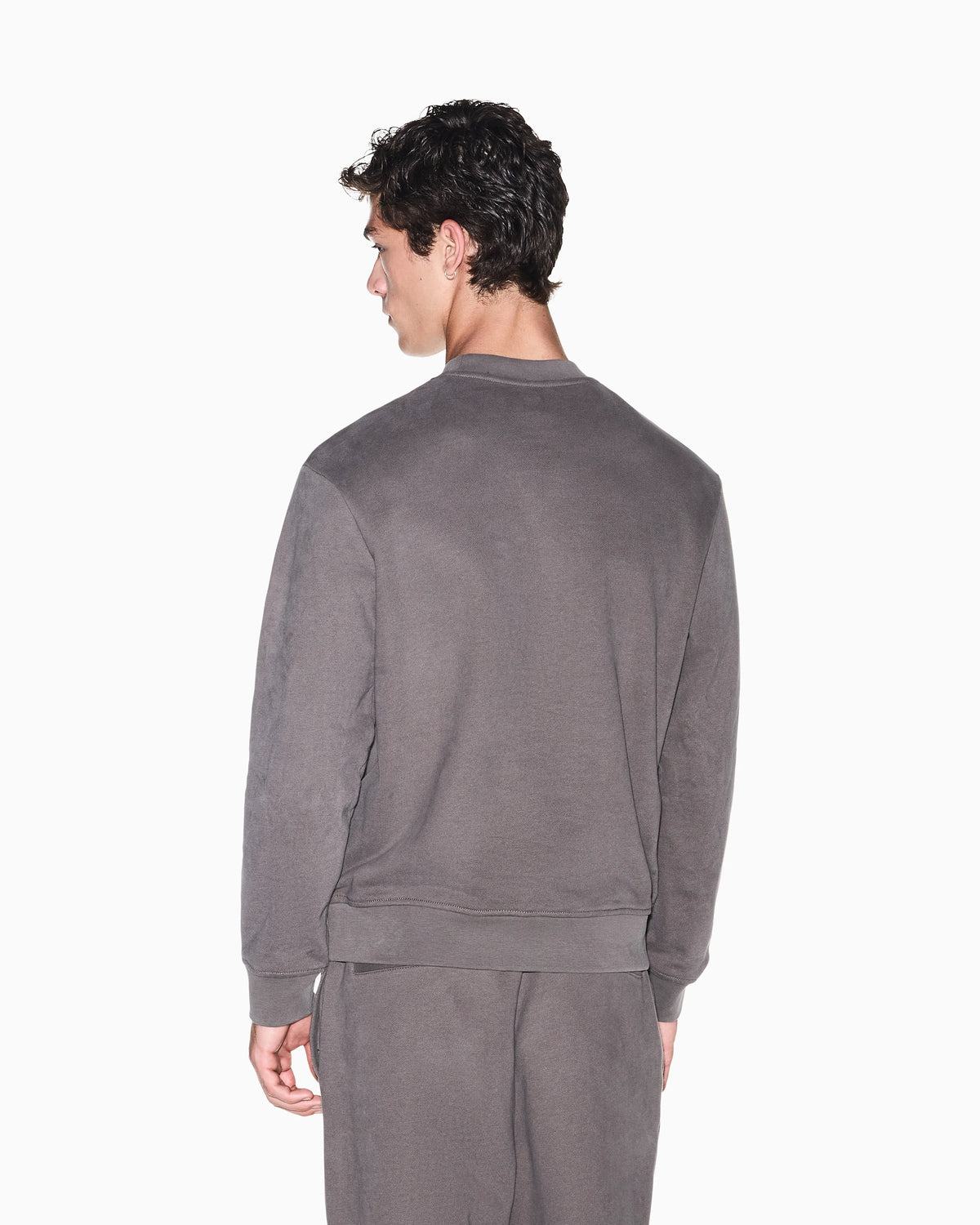 sweatshirt in carbonized cotton French terry