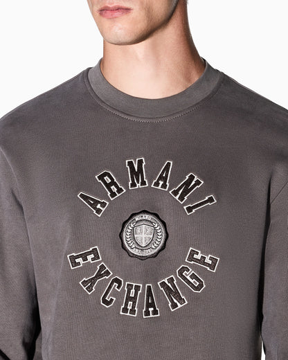 sweatshirt in carbonized cotton French terry