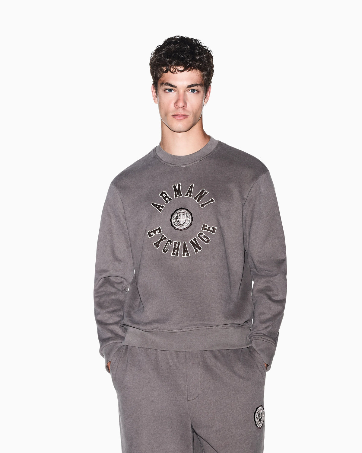sweatshirt in carbonized cotton French terry
