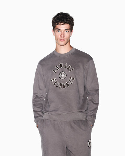 sweatshirt in carbonized cotton French terry