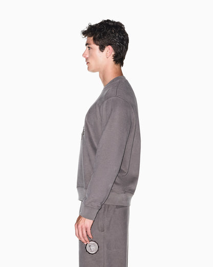 sweatshirt in carbonized cotton French terry