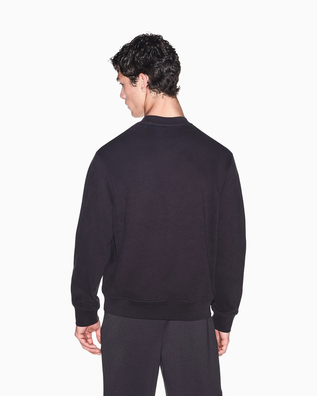 sweatshirt in carbonized cotton French terry