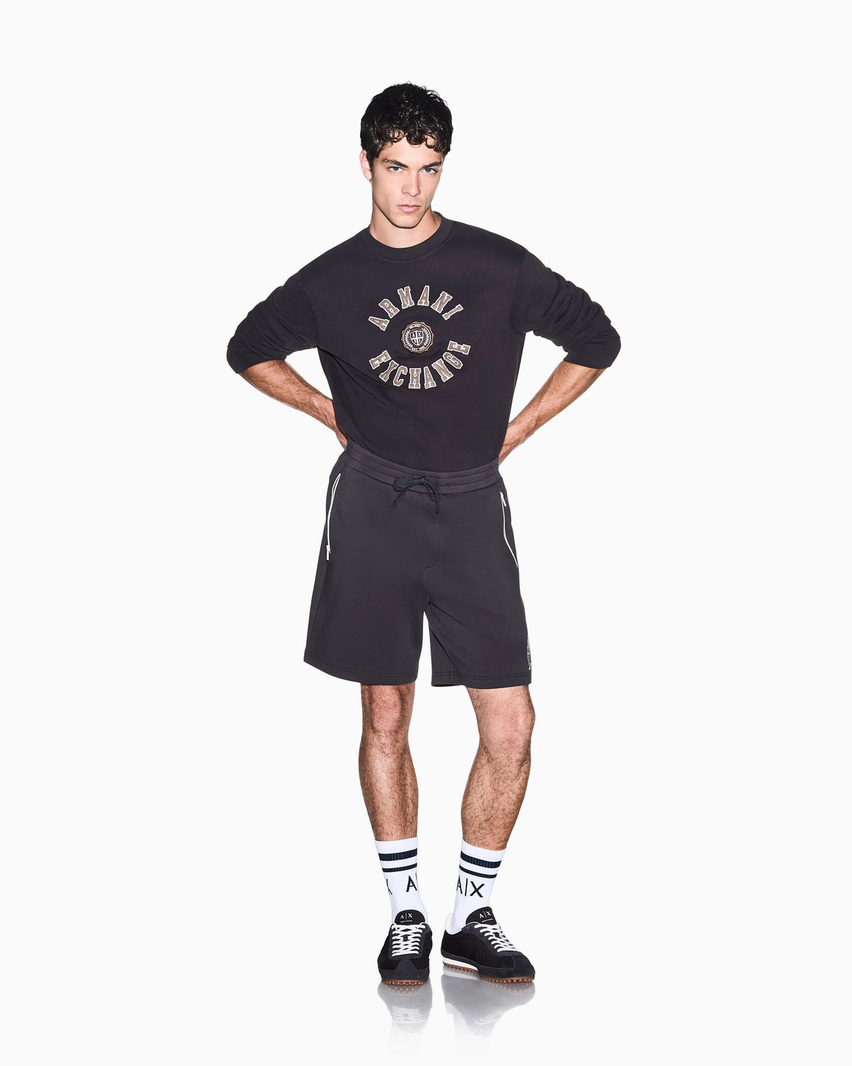 sweatshirt in carbonized cotton French terry