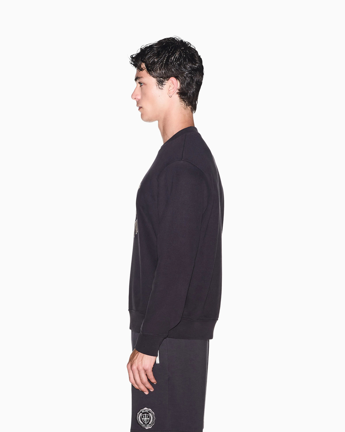 sweatshirt in carbonized cotton French terry