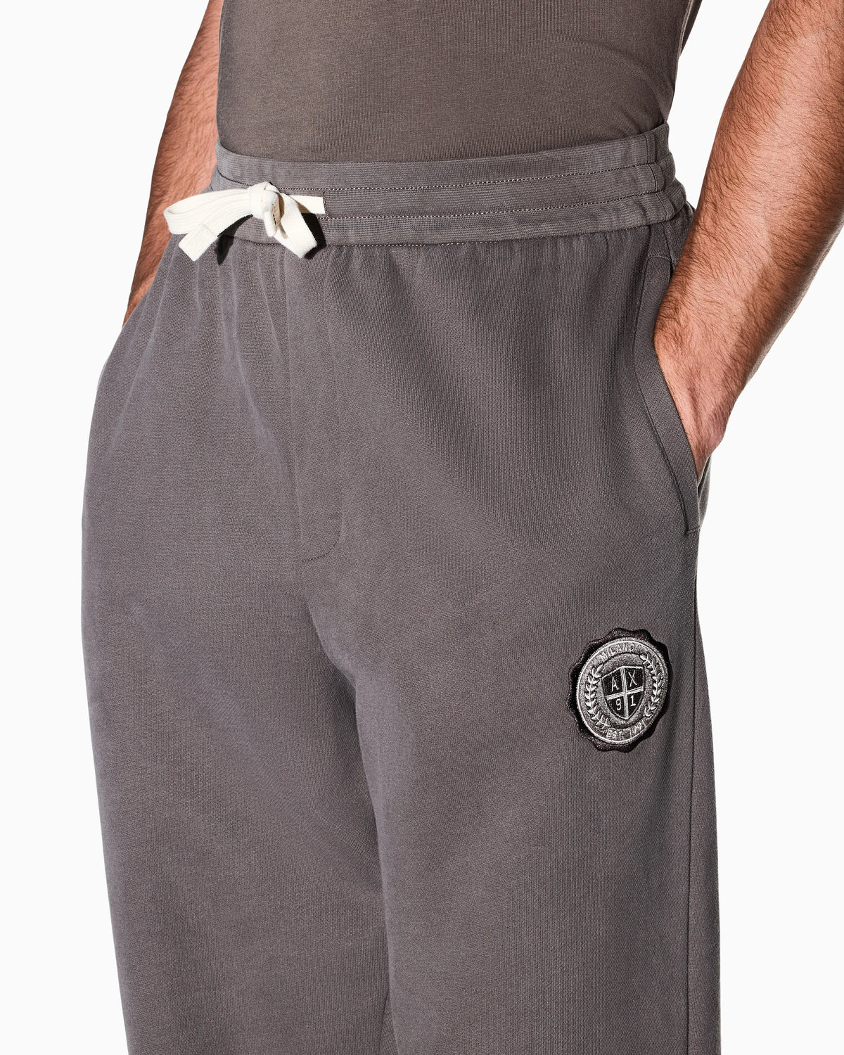 regular fit trousers cotton French terry