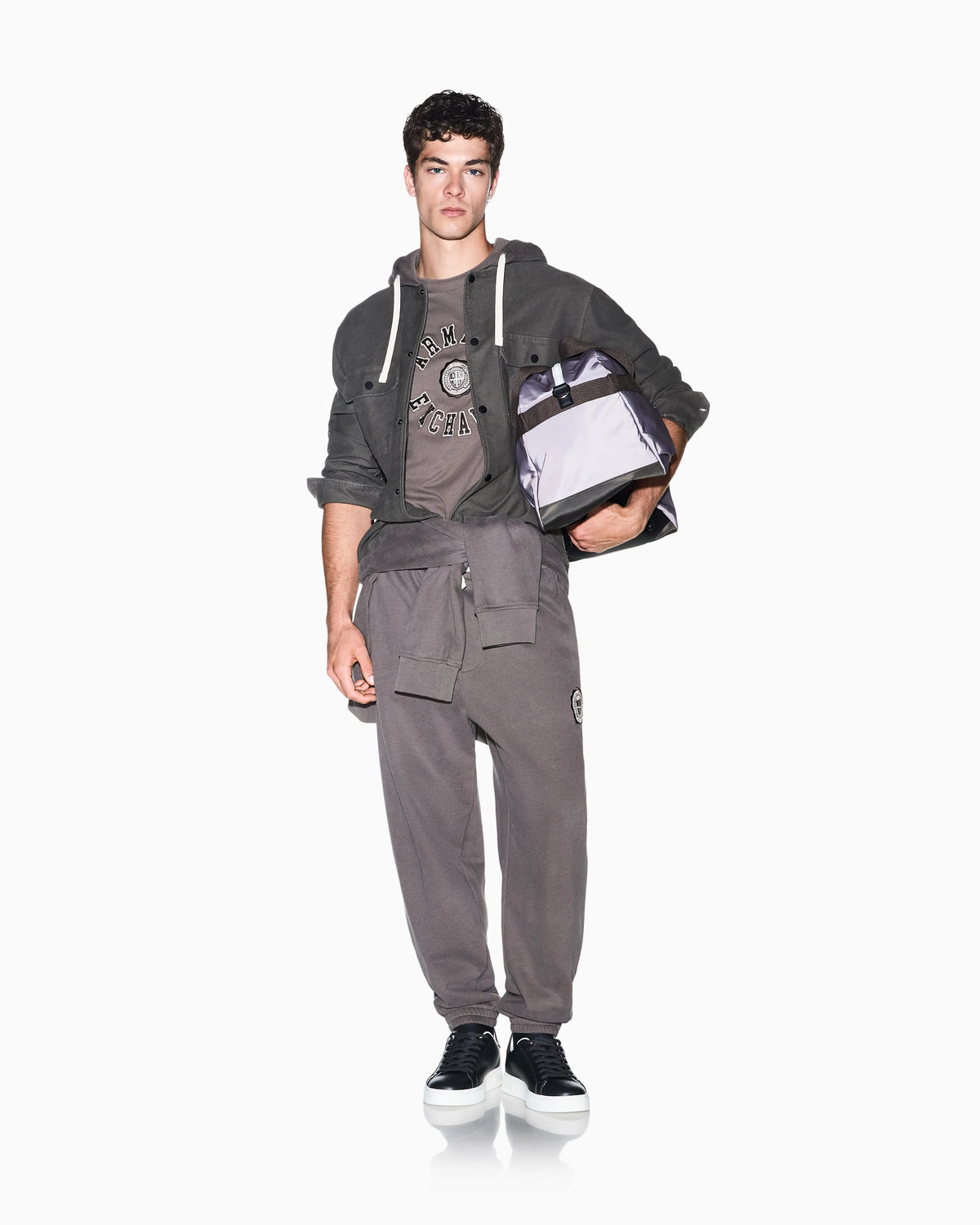 regular fit trousers cotton French terry