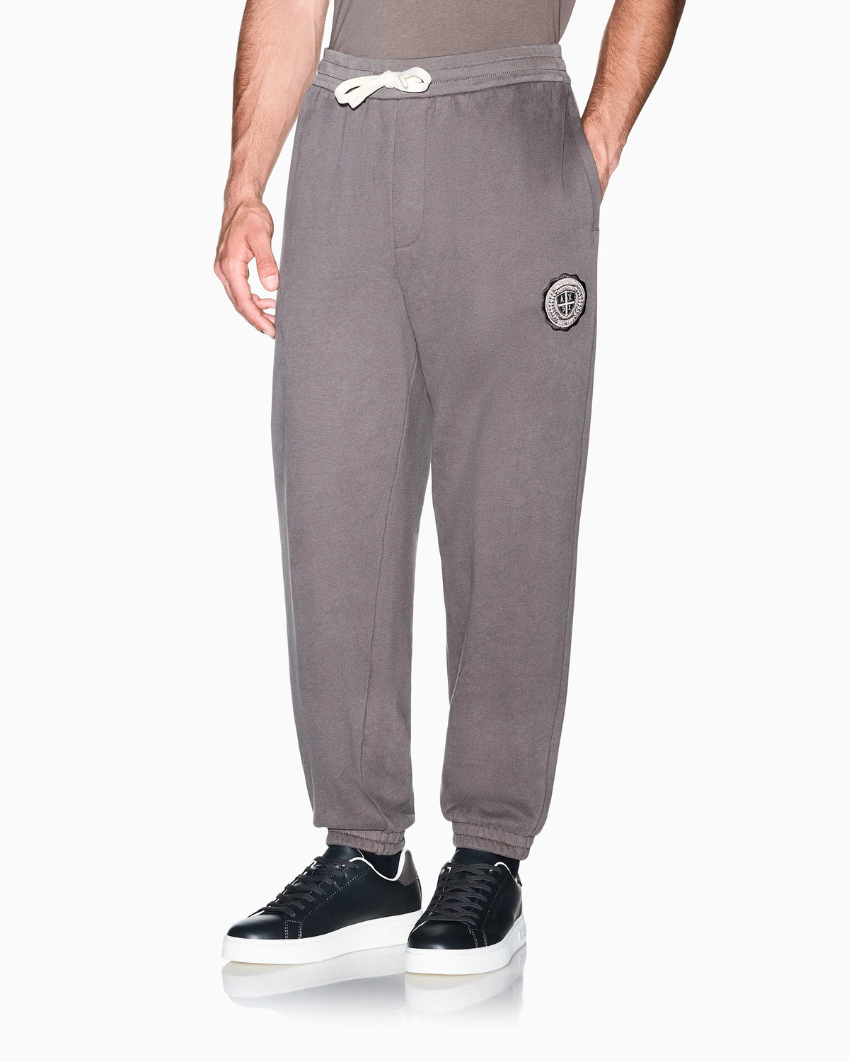 regular fit trousers cotton French terry