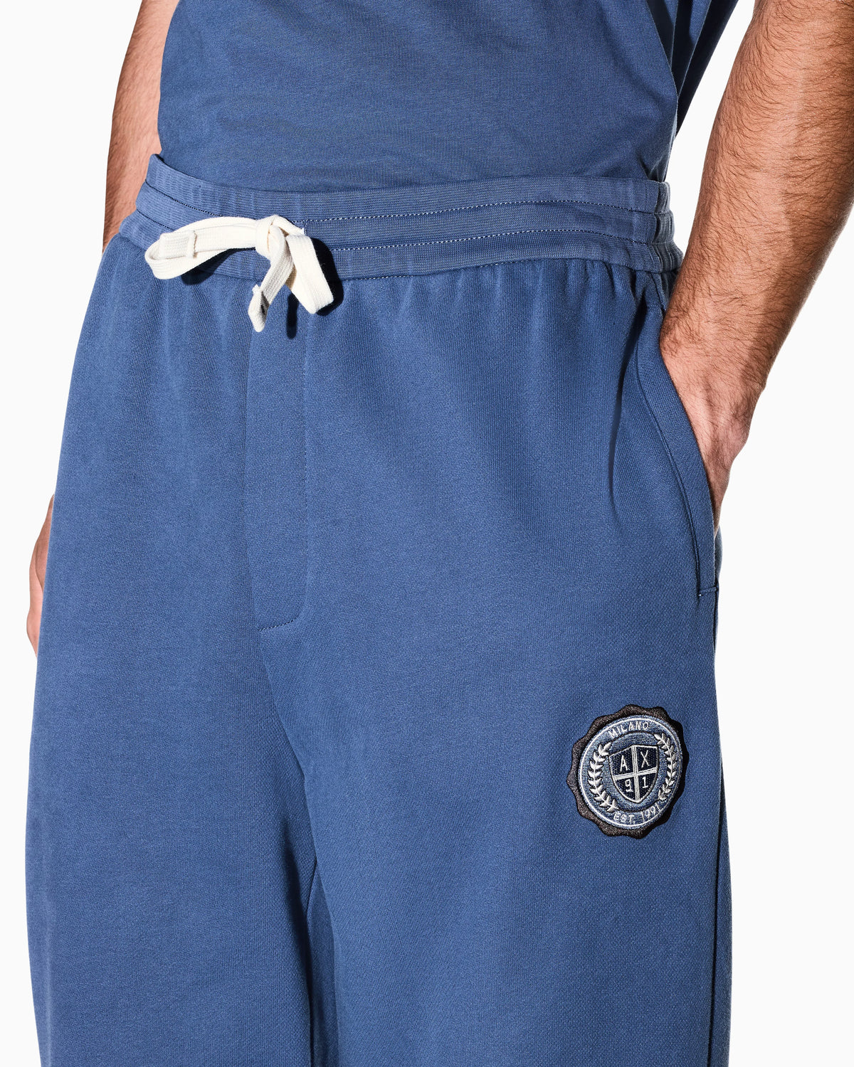 regular fit trousers cotton French terry