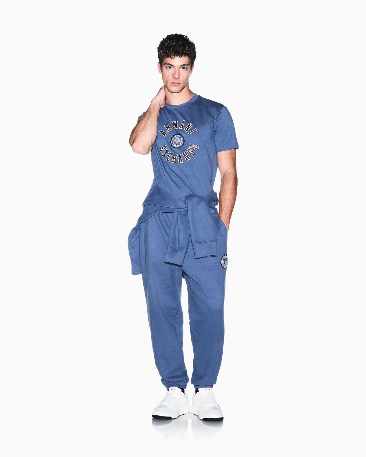 regular fit trousers cotton French terry