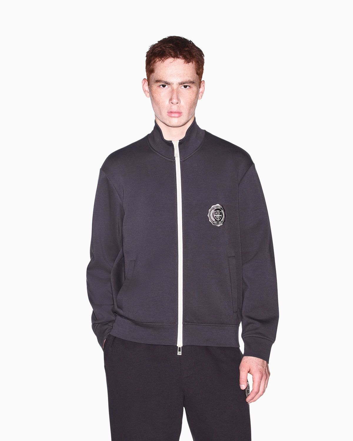 sweatshirt in bonded stretch cotton
