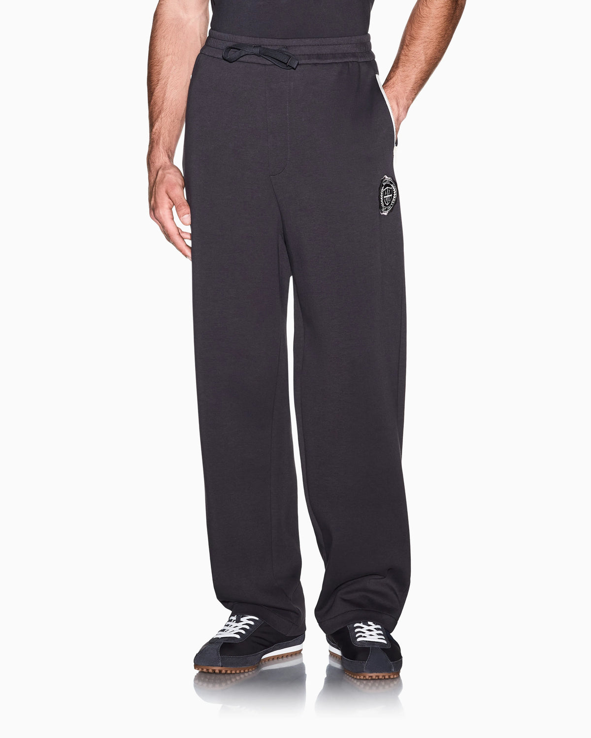 relaxed trouser in stretch cotton jersey