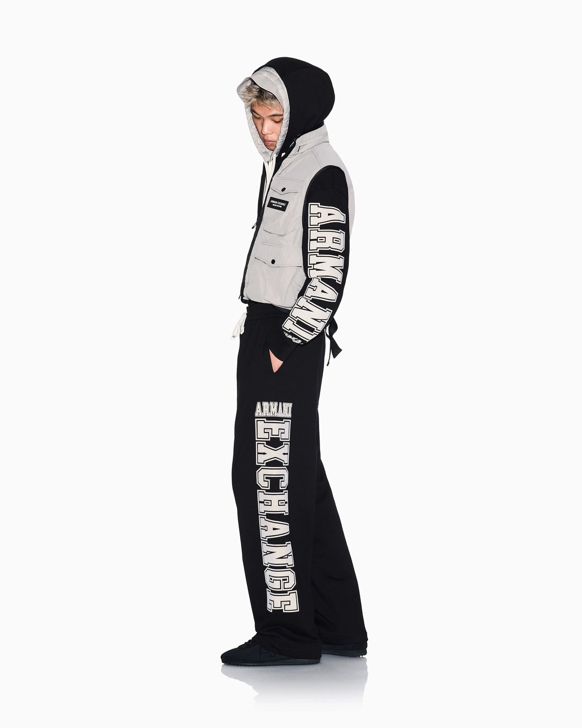 oversized trousers in cotton French terry