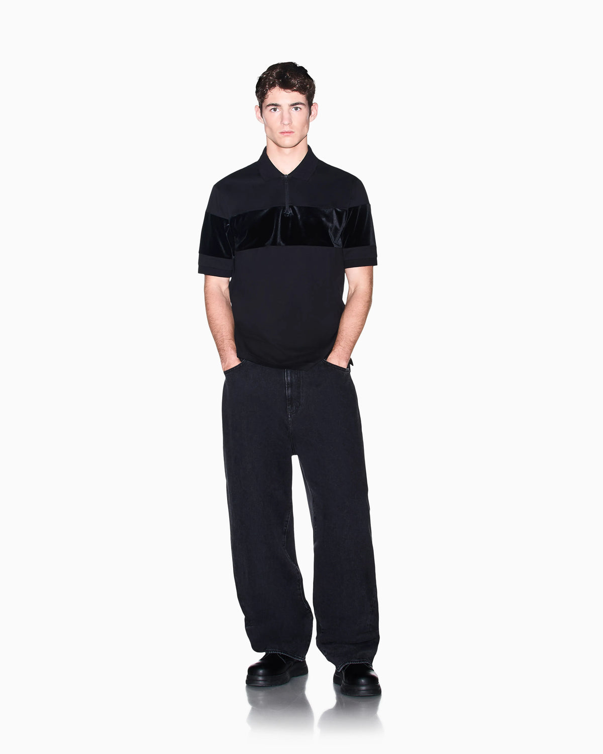 regular fit polo shirt in mercerized cotton jersey