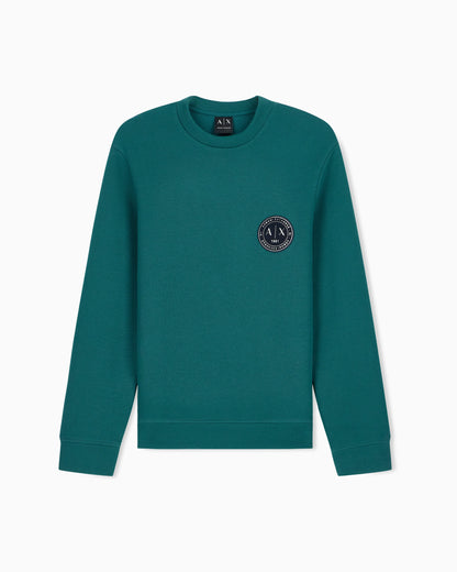 sweatshirt in bonded stretch cotton piquet