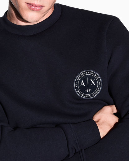 sweatshirt in bonded stretch cotton piquet