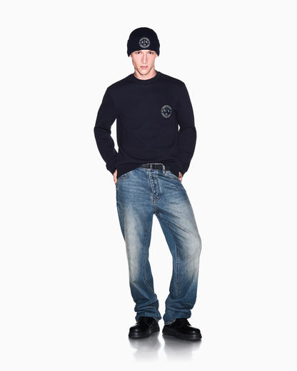 sweatshirt in bonded stretch cotton piquet