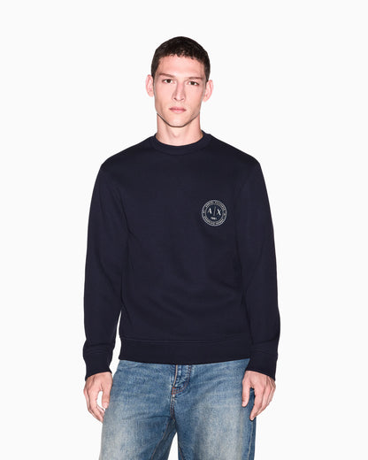 sweatshirt in bonded stretch cotton piquet