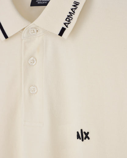 regular fit polo shirt in cotton piqué with rib details