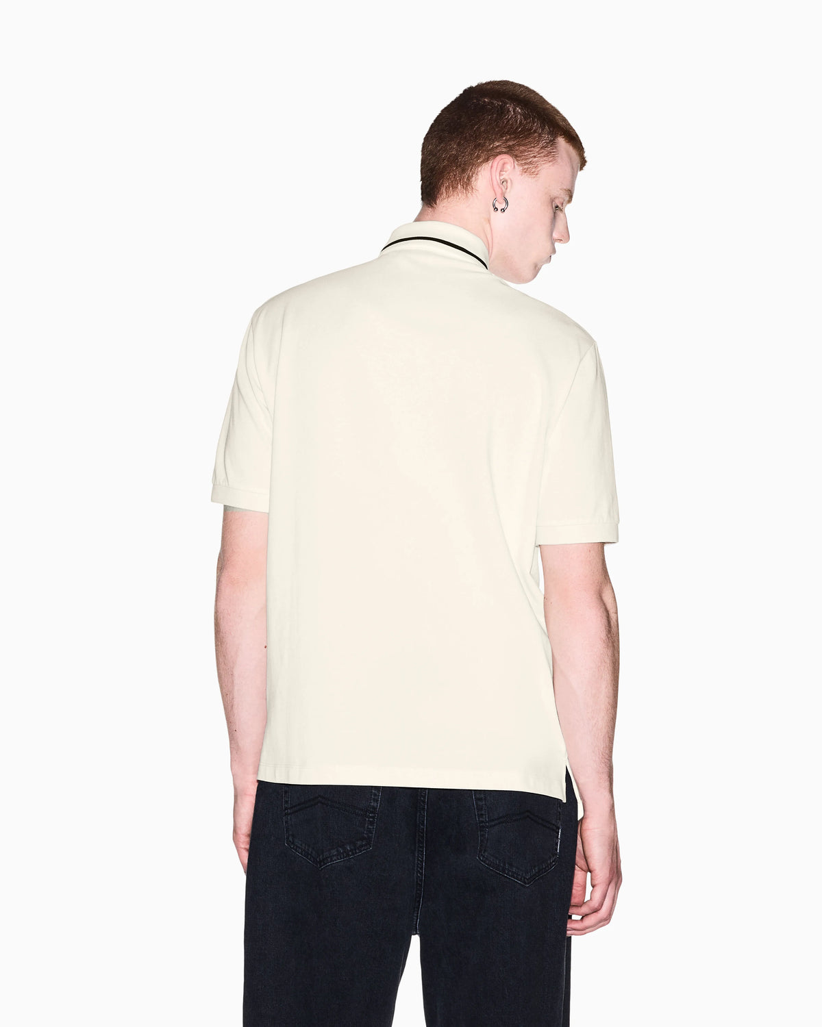 regular fit polo shirt in cotton piqué with rib details