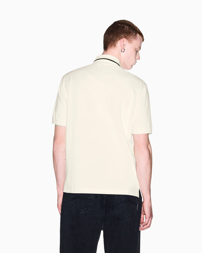 regular fit polo shirt in cotton piqué with rib details
