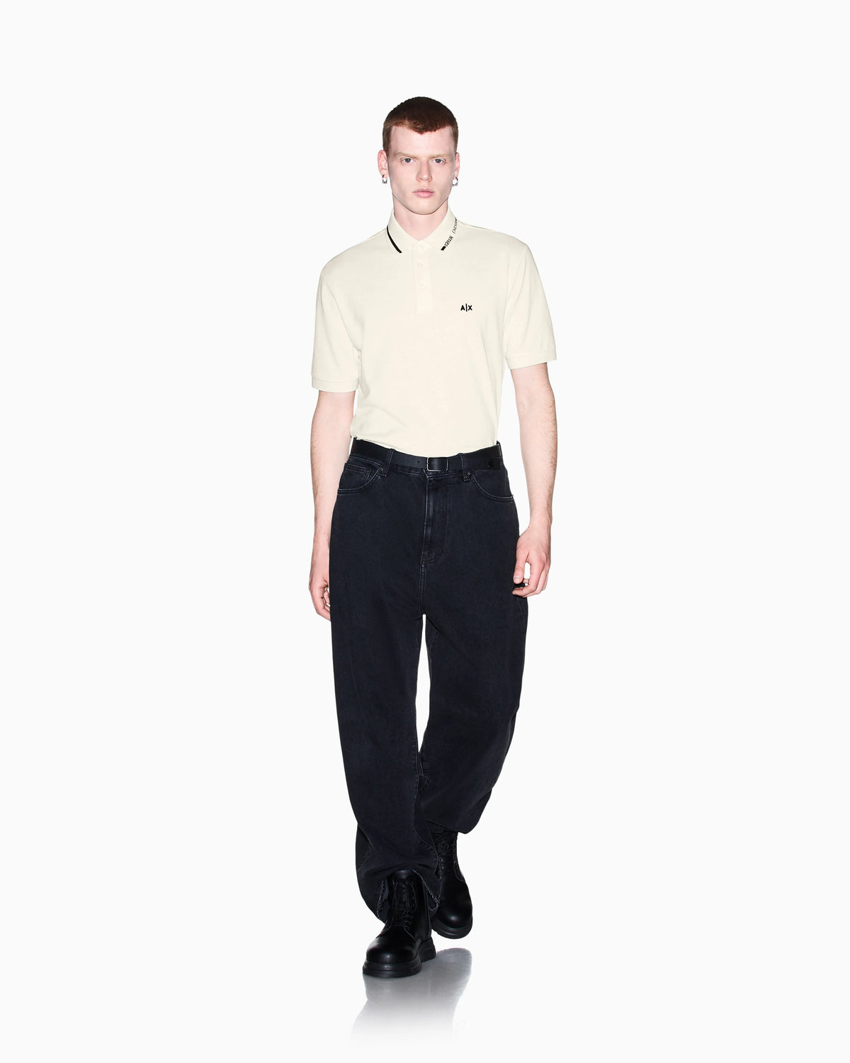 regular fit polo shirt in cotton piqué with rib details