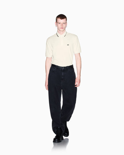 regular fit polo shirt in cotton piqué with rib details