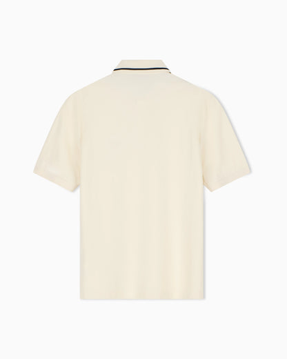 regular fit polo shirt in cotton piqué with rib details