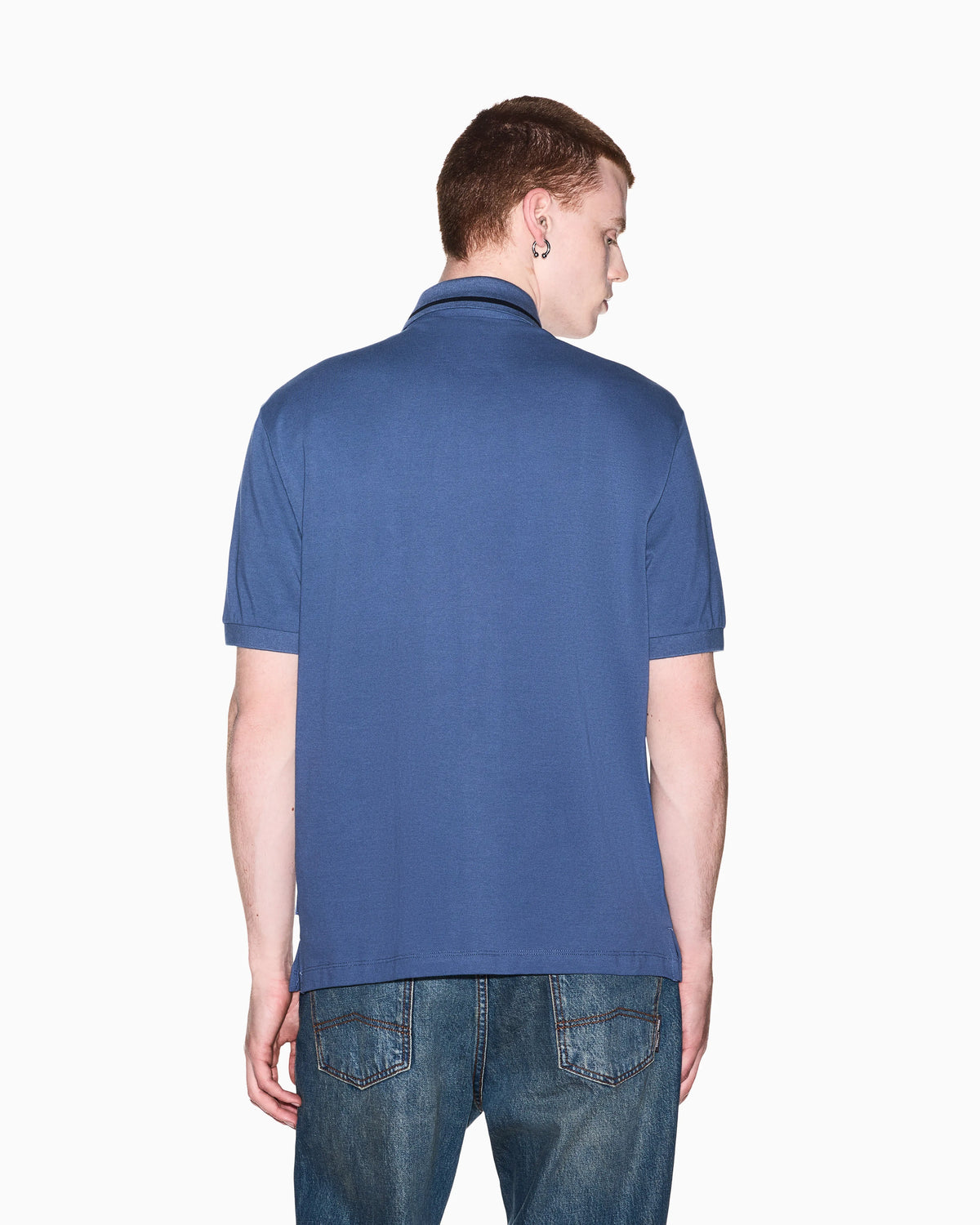 regular fit polo shirt in cotton piqué with rib details