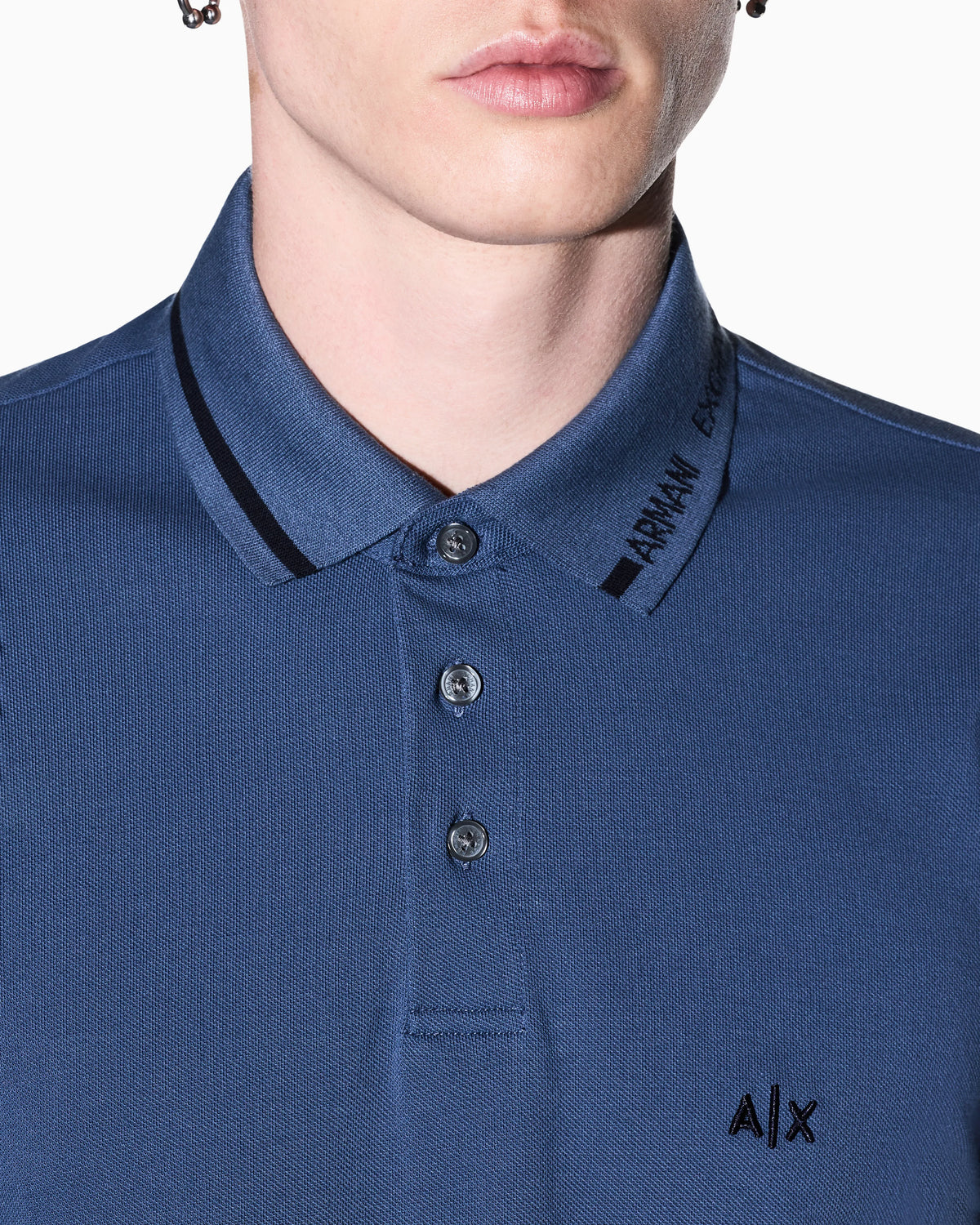 regular fit polo shirt in cotton piqué with rib details