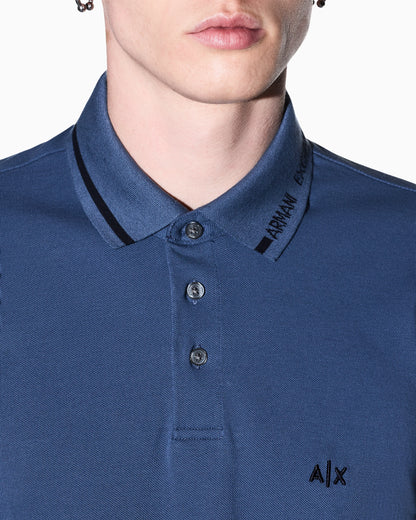 regular fit polo shirt in cotton piqué with rib details