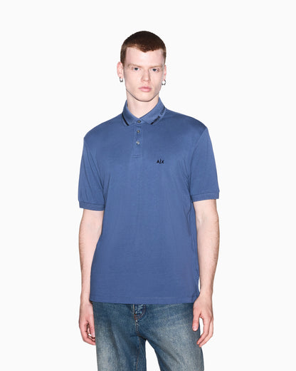 regular fit polo shirt in cotton piqué with rib details