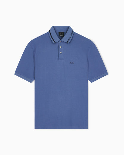 regular fit polo shirt in cotton piqué with rib details