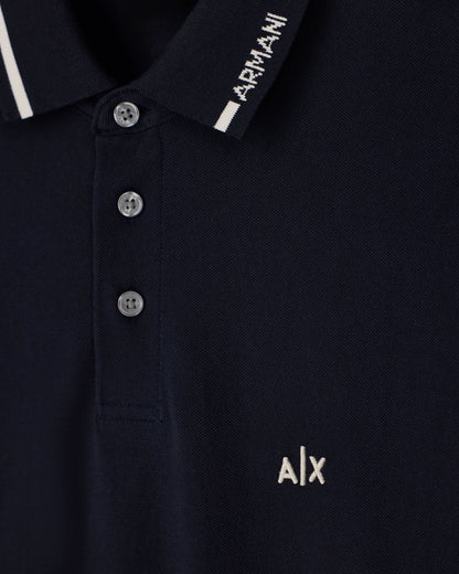 regular fit polo shirt in cotton piqué with rib details