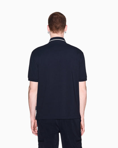 regular fit polo shirt in cotton piqué with rib details