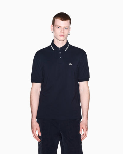 regular fit polo shirt in cotton piqué with rib details