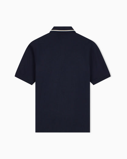 regular fit polo shirt in cotton piqué with rib details