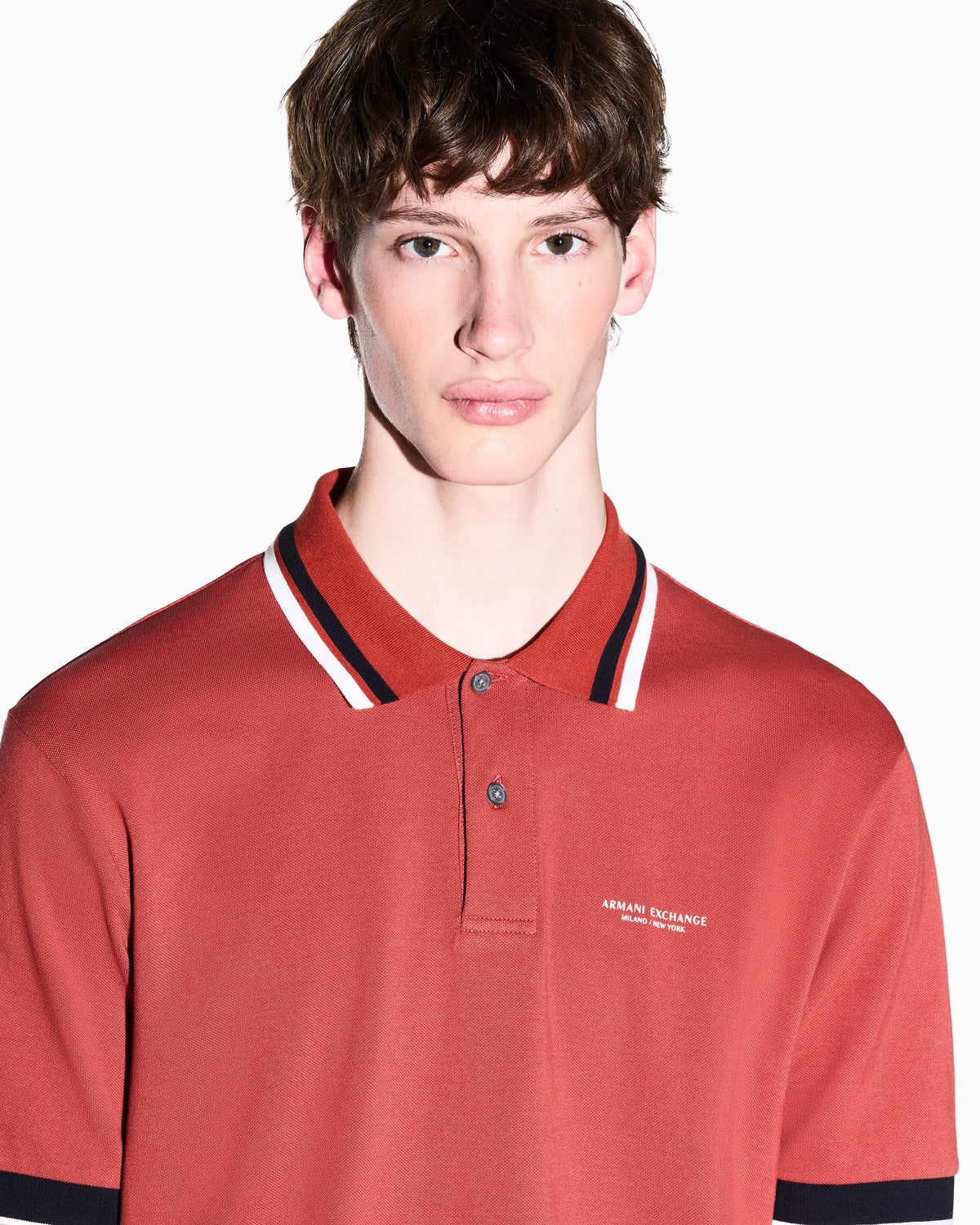regular fit polo shirt in cotton piquet with rib details