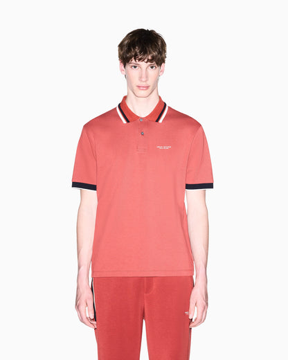 regular fit polo shirt in cotton piquet with rib details