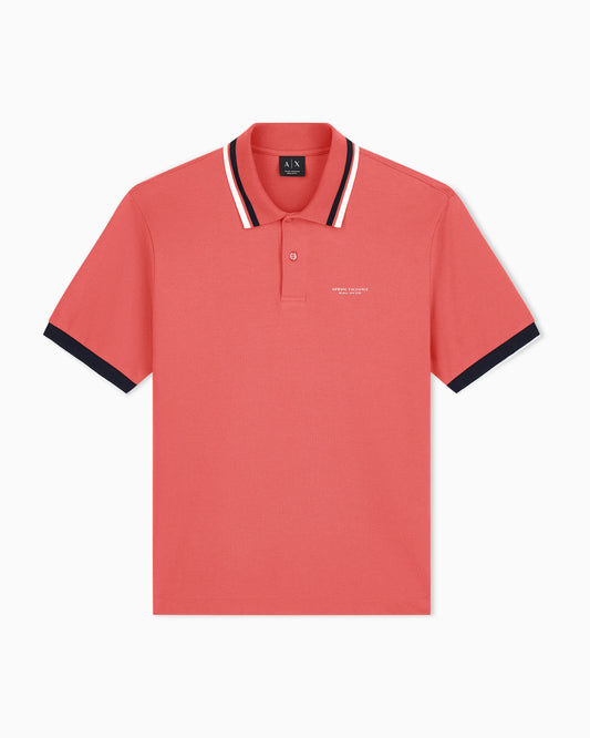 regular fit polo shirt in cotton piquet with rib details