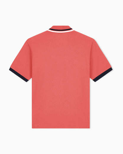 regular fit polo shirt in cotton piquet with rib details