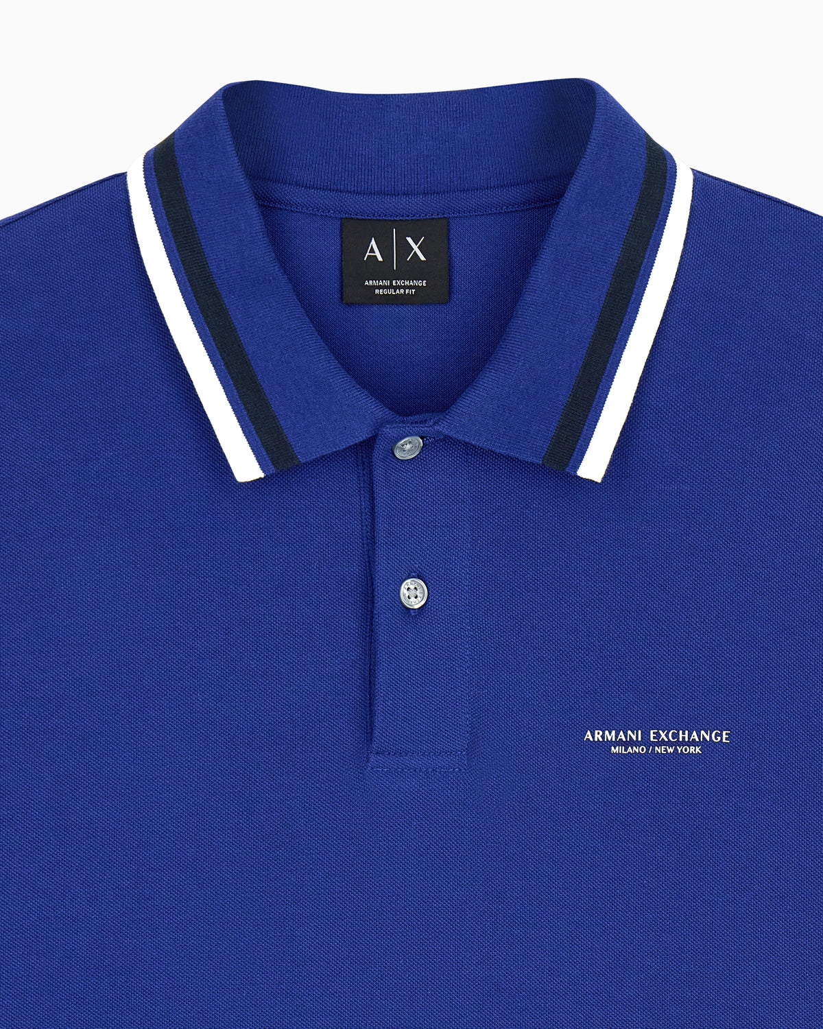 regular fit polo shirt in cotton piquet with rib details