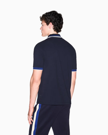 regular fit polo shirt in cotton piquet with rib details