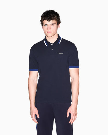 regular fit polo shirt in cotton piquet with rib details