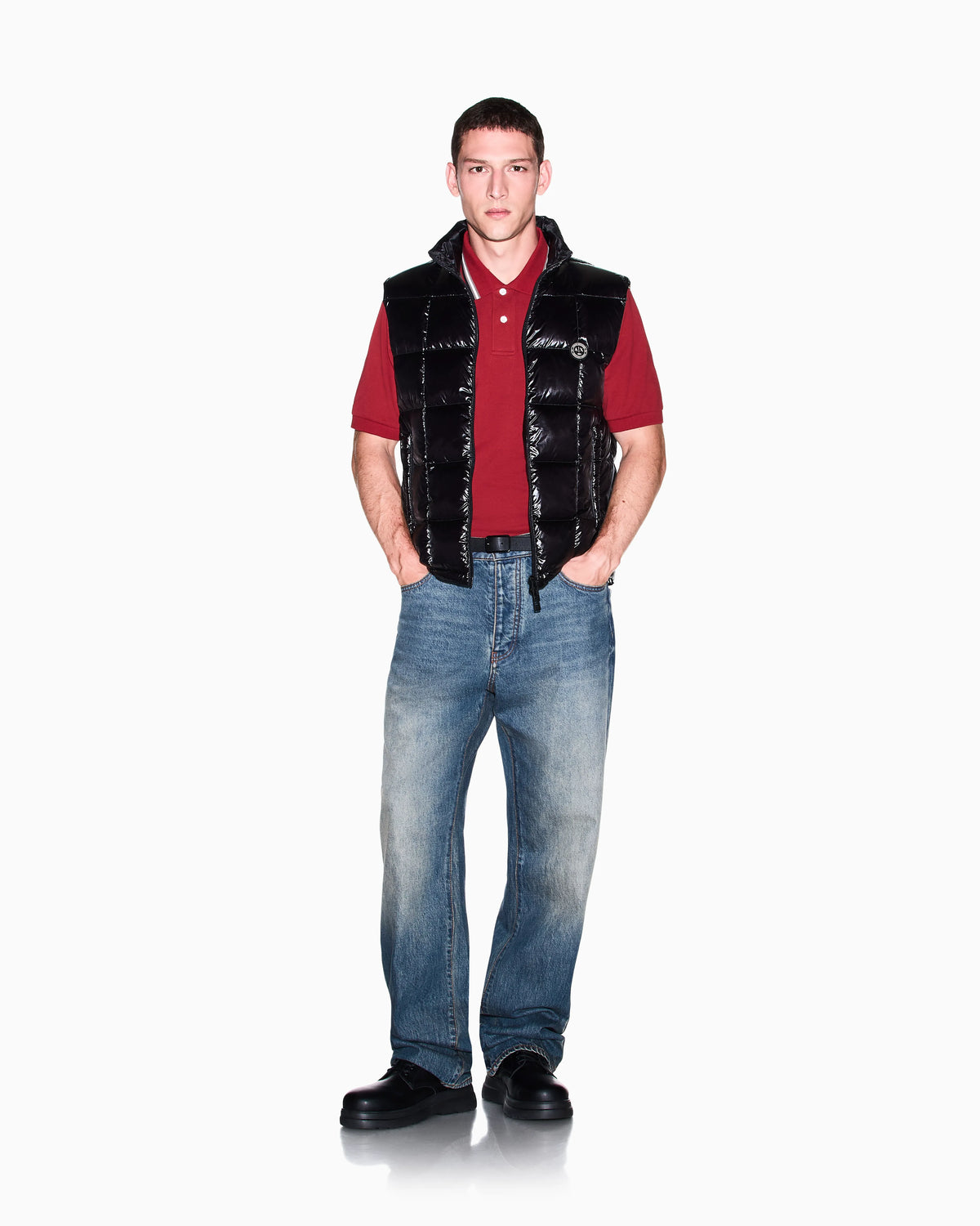regular fit polo shirt in cotton piquet with rib details