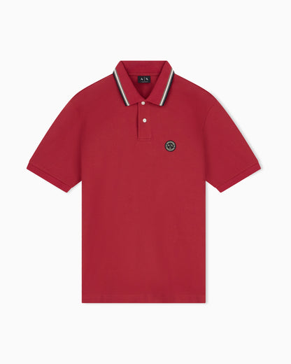 regular fit polo shirt in cotton piquet with rib details