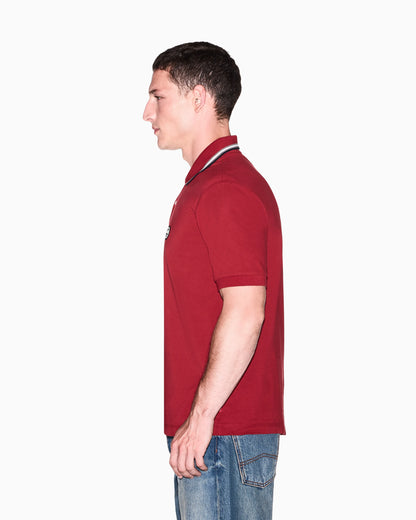 regular fit polo shirt in cotton piquet with rib details